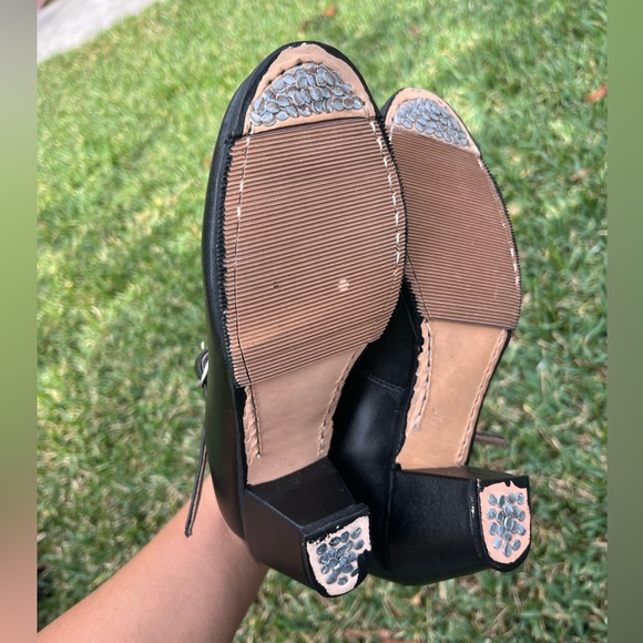 BLACK MEXICAN FOLKLORICO LEATHER SHOES FOR WOMEN WITH EXTRA CUSHION - Picture 6 of 6